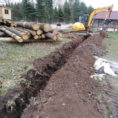 Zemní práce pro novou elektrickou přípojku, el. př č.6